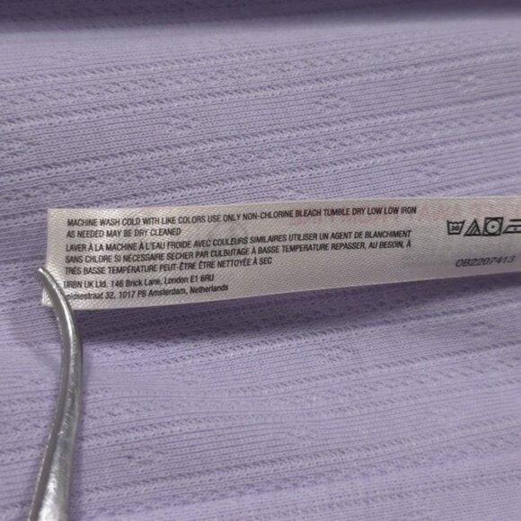 NWT Anthropologie Maxi Dress Sleeveless Pointelle Slip MEDIUM Lavender Back Slit - Picture 14 of 14